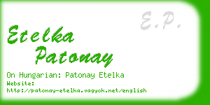 etelka patonay business card